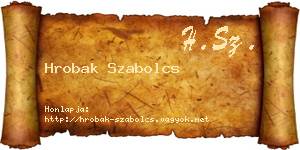 Hrobak Szabolcs névjegykártya